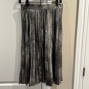 Zara metallic holiday pleated midi skirt s
